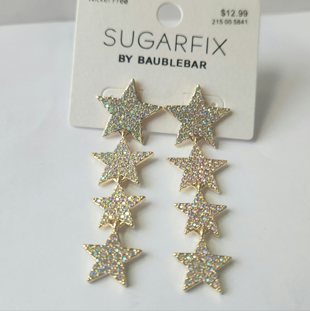 Sugarfix by Baublebar Star Stacked Dangle Drop Gold Tone Earrings.